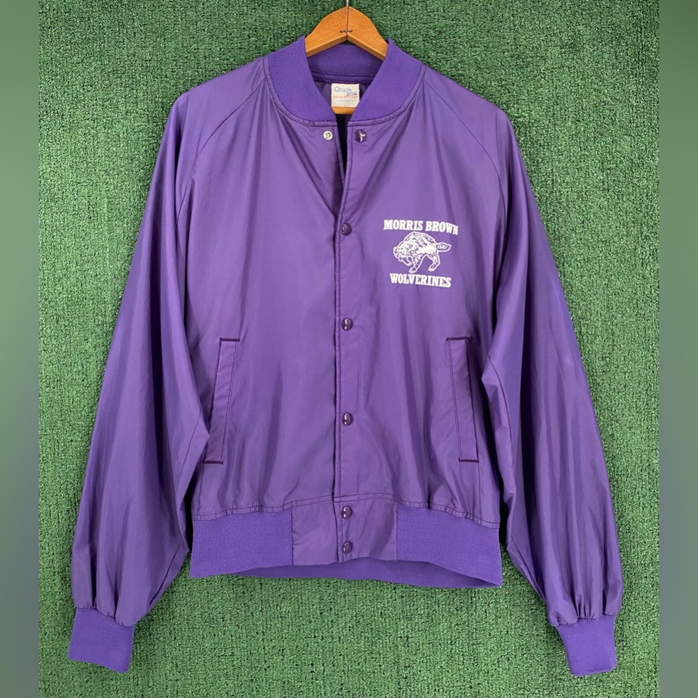 VTG 80’s Chalk Line Morris Brown College Wolverines HBCU Bomber Jacket Men Large
